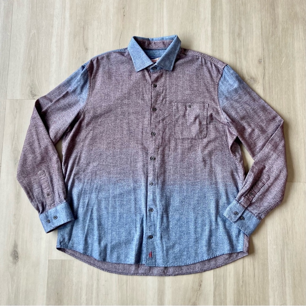 Johnnie-O Long Sleeve Button Down Roscoe Blue Red Size XL